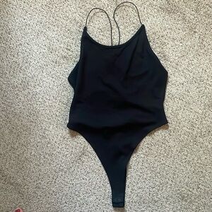 Black thin tank body suit